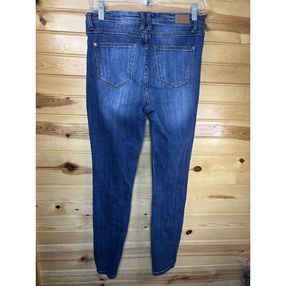 Judy Blue High Waist  Skinny Fit Denim Blue Jeans Size 5/27 Dark Wash Distressed - Picture 6 of 6